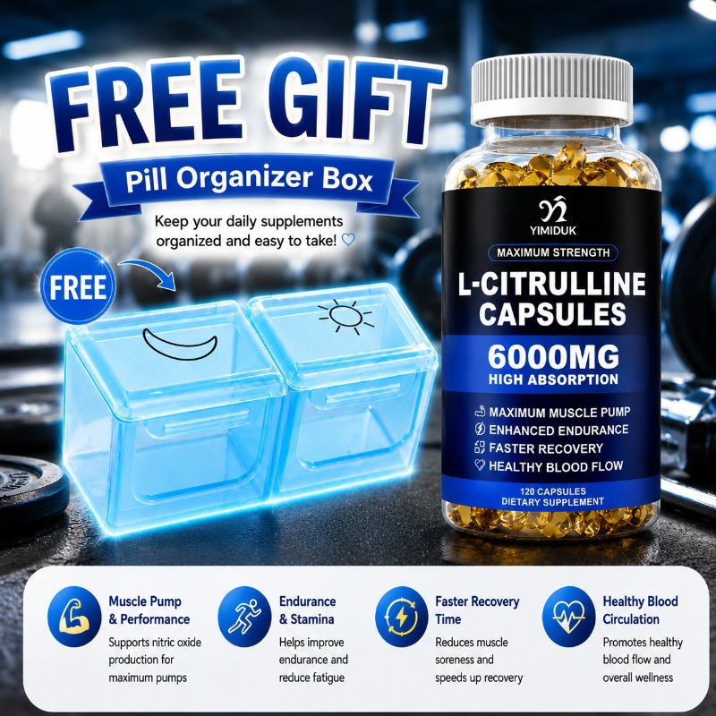 Pre Workout Supplement - Cápsulas de L-Citrulina de 6000 mg,