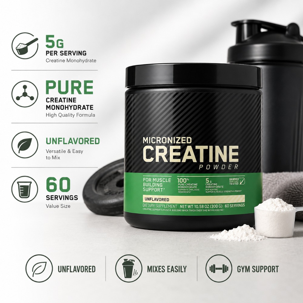 Nutrition Fitness - Creatina Monohidrato en Polvo 300g, Apoyo