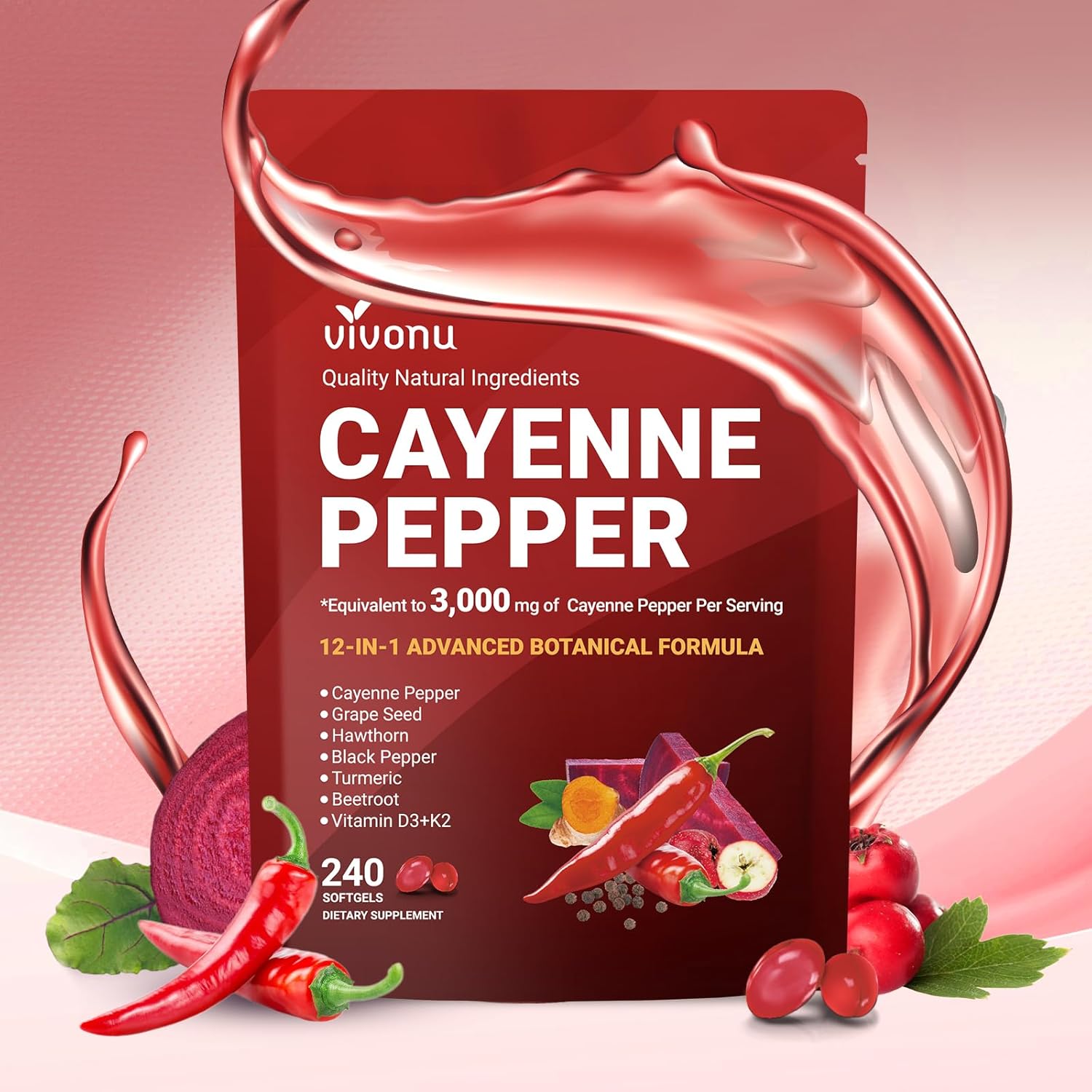 Vitamin D3 K2 Drop - Suplemento en Cápsulas Blandas de Pimienta