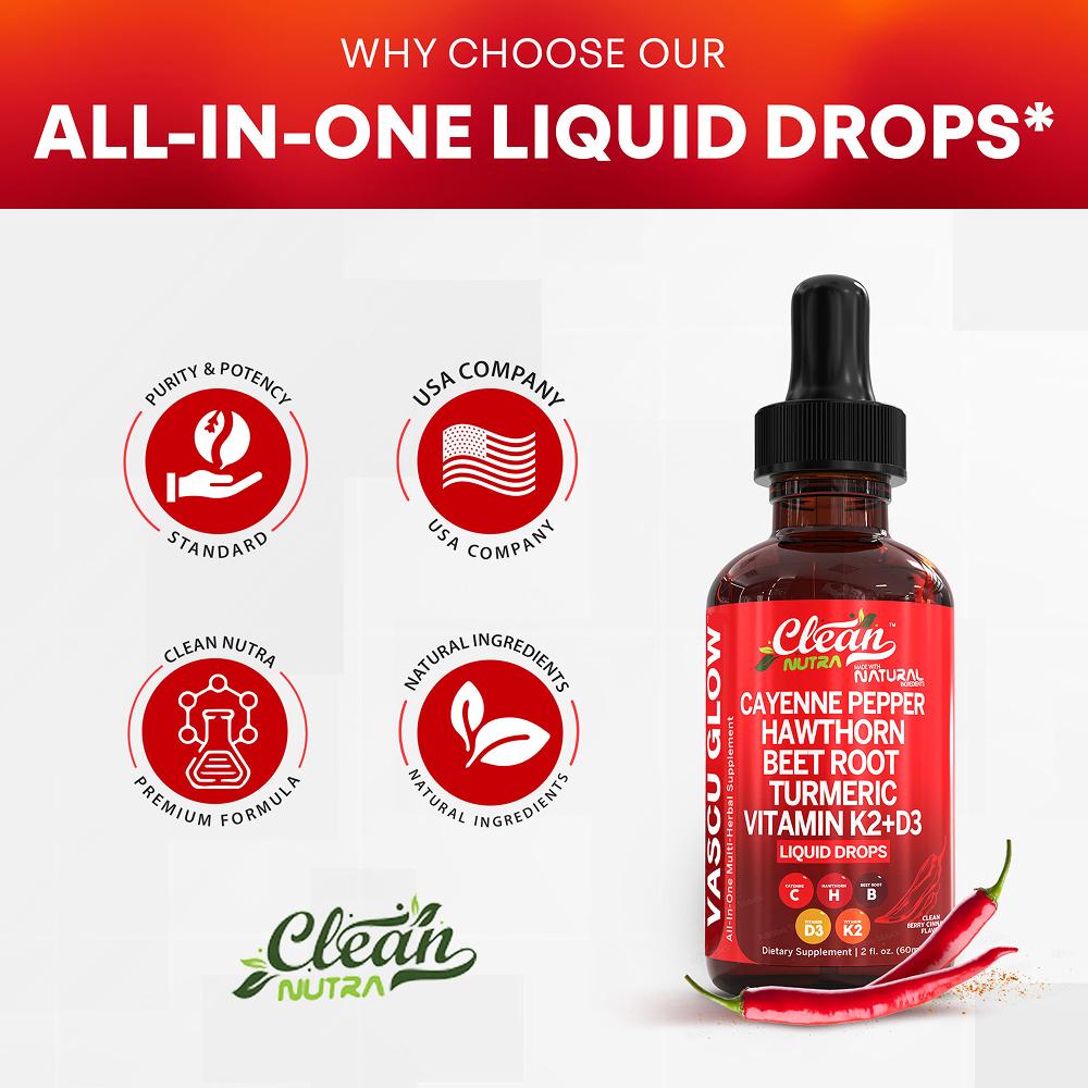 Vitamin D3 K2 Drop - Clean Nutra Pimienta de Cayena, Espino