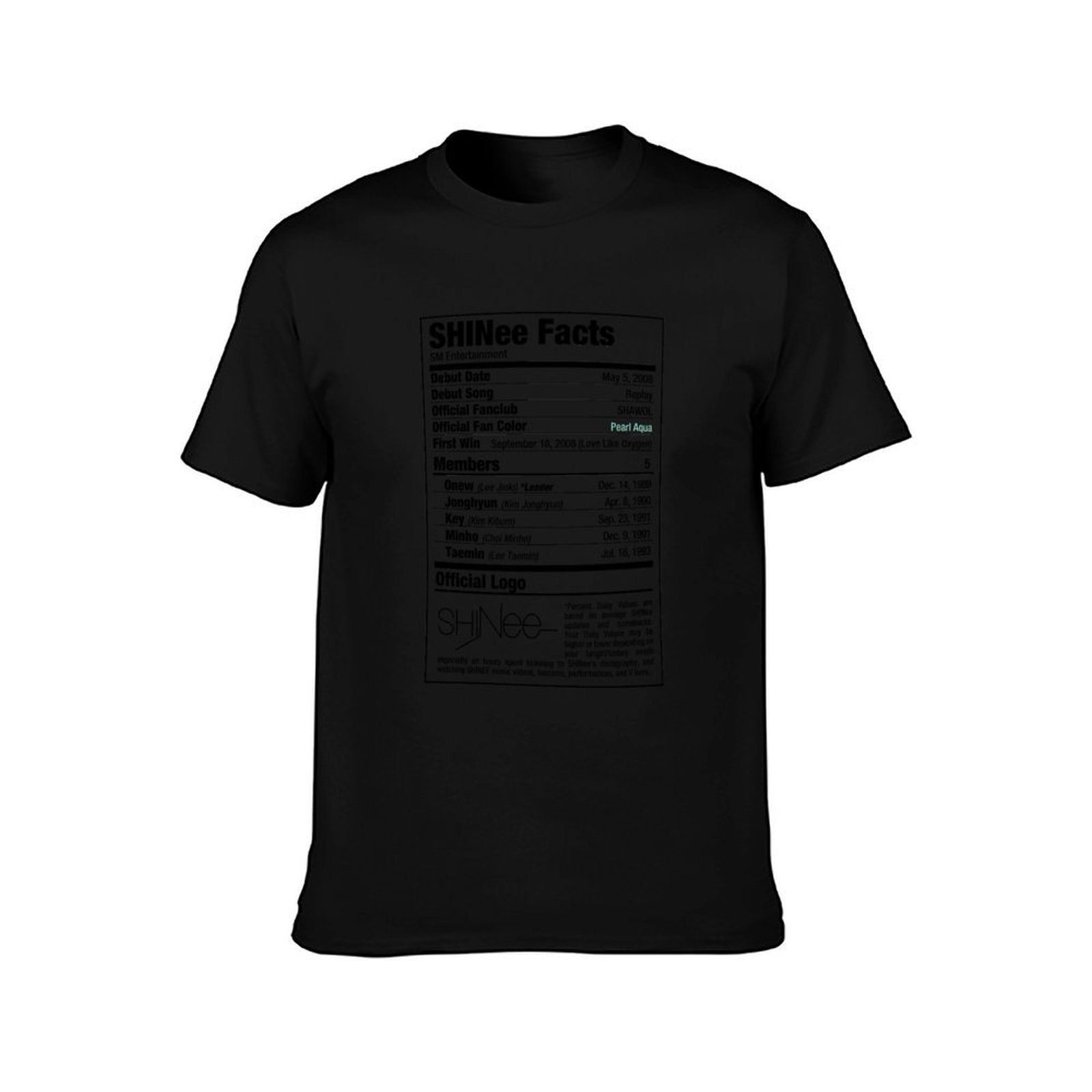 Camiseta SHINee Kpop con Infor - Nutrition Fitness Training reseña y precio