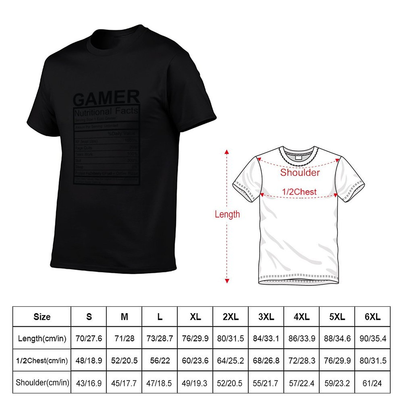 Camiseta con tabla de informac - Nutrition Fitness reseña y precio